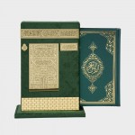 Ahşap Raşel Kaplama Dik Kutulu Orta Boy Kur'an-ı Kerim (Yeşil,Pleksili)